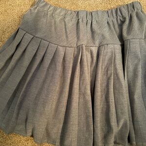Urbancoco Plus size elastic waistband pleated Gray Women's Skirt 2x